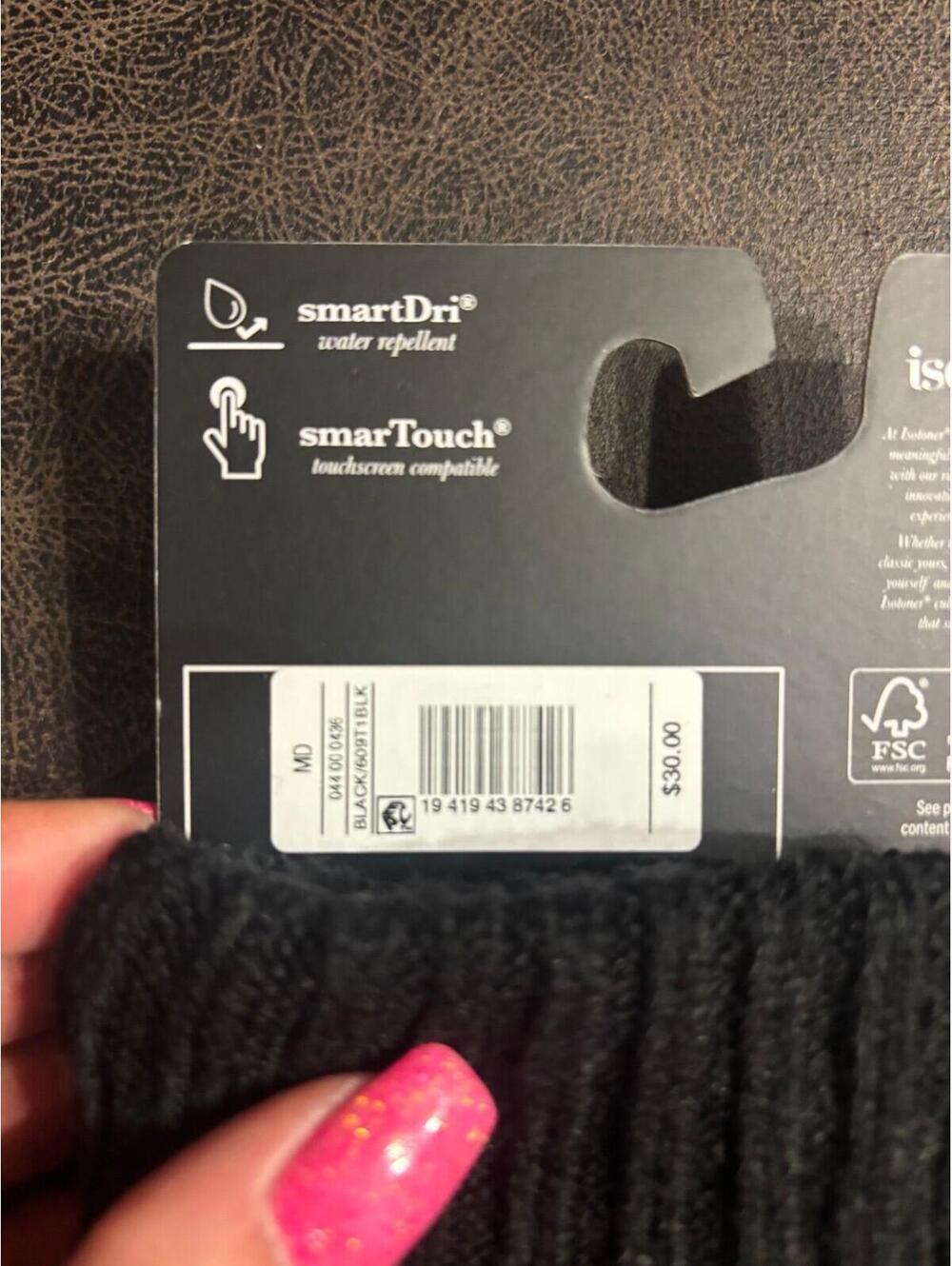 Isotoner SmartDri + smarTouch Gloves – Black | Size Medium | NWT - Picture 5 of 5